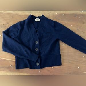 Wilfred • Cropped Navy Cardigan • Size S